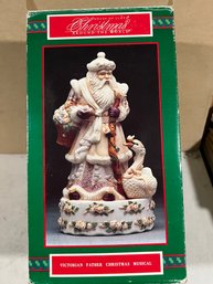 House Of Lloyd Victorian Father Christmas Around The World Musical Box Sculpture