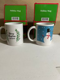 Set Of 2 Holiday Coffee / Hot Cocoa Mugs