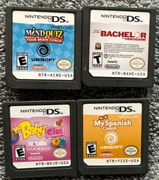 4 Game Lot Nintendo DS Games Mind Quiz, The Bachelor, My Baby Girl, My Spanish Coach