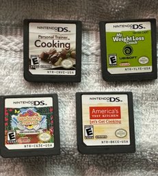 4 Game Lot Nintendo DS Cooking, Americas Test Kitchen, Gardening Mama, Weight Loss Coach