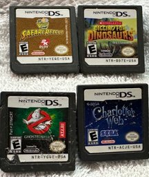 4 Game Lot Nintendo DS Games! Safari Rescue, Digging For Dinosaurs, Ghost Busters, Charolettes Web,