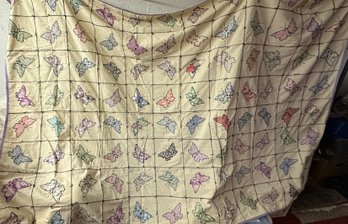 1940's / 50's Hand Applique Butterfly Quilt.
