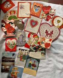 18 Ephemera Vintage Valentines, Birthday, New Child Etc, 1940-60s Cards. Many To/from Friends & Family. Lot 7