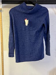 Talbots Blue Cashmere Swoop Neck Sweater - NWT - P