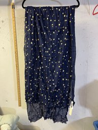 Blue With Gold Stars Scarf - NWT - One Size Fits All