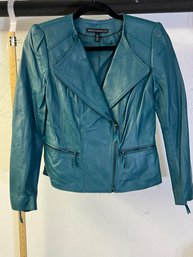 White House Black Market Teal Genuine Leather Jacket - NWOT - XSP