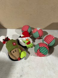 Assorted Sewing, Ribbon, Balls And Holiday Decor