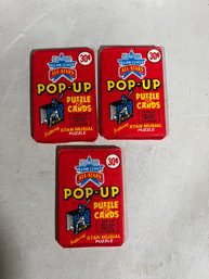 3 Packs 1987 Donruss Major League All Stars Pop Up Puzzle & Cards Pack