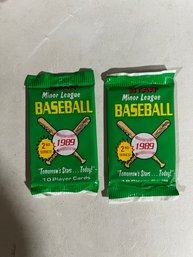 STAR 1989 SERIES 2-TWO UNOPENED MINOR LEAGUE  PACK OF 10 BASEBALL CARDS