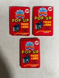 3 Packs 1987 Donruss Major League All Stars Pop Up Puzzle & Cards Pack