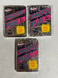 3 Packs 1991 NFL Pacific Pro Football Plus Cards - NEW Unopened Wax Pack