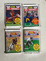 4 Packs 1990 SCORE NFL Football (2) Series 2 And (2) Series 1 16 Player Cards Per Pack
