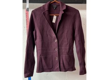 Talbots Mauve Pure Merino Wool Button Up NWT XS