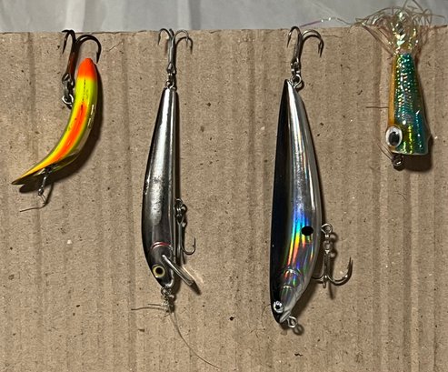 4 Pc Fishing Lure Set Includes Saltwater Trolling Lure With Jet