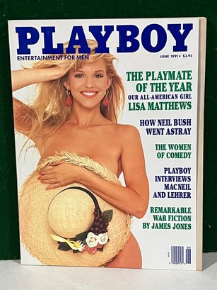 1991 June Playboy Magazine - Centerfold Miss June Saskia Linssen, Playmate Of The Year On Cover Lisa Matthews
