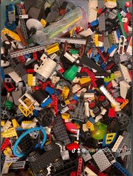 LEGOS -random Lot And Assortment Of 5 Pounds. Bricks, Plates, Small And Large Pieces, Wheels,