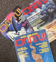 3 Vintage Omni Back Issues Magazines. 1990 January, March And December.