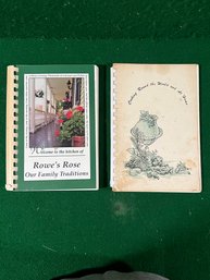 2 Pc CookBook Set - Rowes Rose  Our Family Traditions And Cooking Around The World And At Home