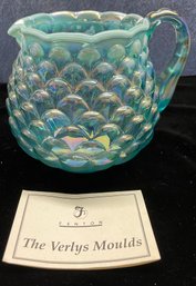 Fenton Blue Green 1993 Glass Pitcher The Verlys Moulds