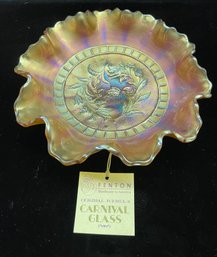 Fenton Carnival Glass Orange Serving Dish