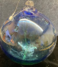 Hand Blown Glass Witch Ball Blue