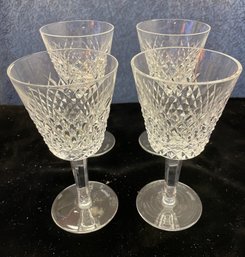 Four Waterford Crystal Stemmed Glasses