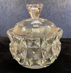 Clear Faceted Crystal Sugar Bowl