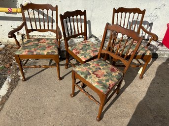 Set Of Four Pennsylvania  House Dining Chairs - 2 With Arms. 2 Straight Back