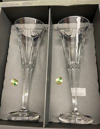 Waterford Crystal Flute Pair Millenium Collection Second  Toast Love