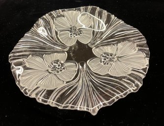 Mikasa Hibiscus Glass Cake Plate