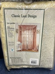 Beige Lace Curtain 56x216