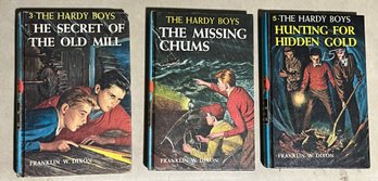 Set Of 3 Hardy Boys Books - The Secret Of The Old Mill, The Missing Chums And Hunting For Hidden Gold