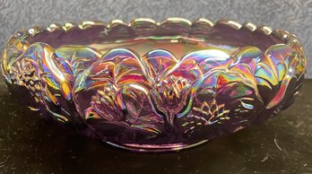 Fenton Glass Serving Dish Flower Pattern