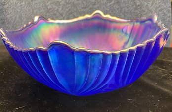 Fenton Blue Purple Iridescent Art Glass Bowl