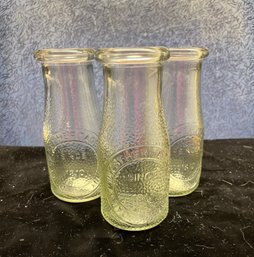 Set Of Three Dairy Milk Bottles From Heritage Co