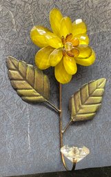 Decorative Flower Metal And Glass Wall Hanging