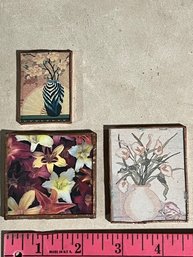 Set Of 3 Floral Magnets