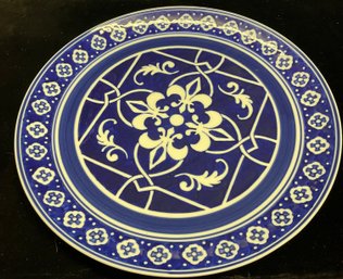 Blue And White Patterned Porcelain Serving Platter