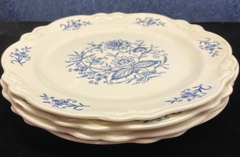 Blue Dresden Glass Dinner Plates Made In USA