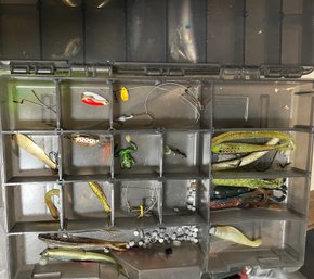 Utility Storage Container Tackle Box Filled With Lures