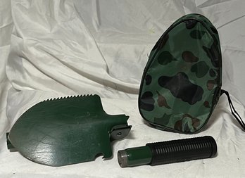 Multi-Purpose Folding Survival Shovel With Carrying Pouch Military Survival Gear Entrenching Tool With Pick
