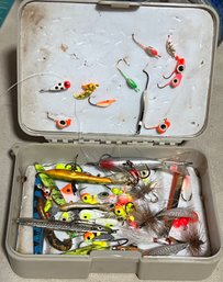 Small Tackle Container Filled With Fly Fishing Lures