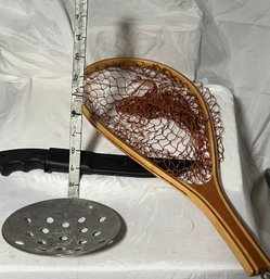 3 Pc Fishing Set, Fish Net, Ice Fishing Scoop And Fish Filet Knife
