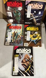 Set Of 5 -1986 - Science Fiction Analog - Jan Feb Mar Apr Aug