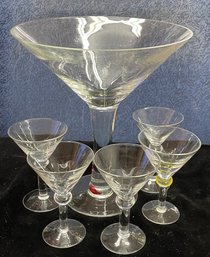 Martini Glass Set One Extra Large Five Small