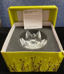 Smith And Hawken Crystal Lotus Flower Candle Holder No 1868