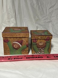 The Lindy Bowman Co. Velvet Gift Boxes / Nesting Boxes Teddy Bear