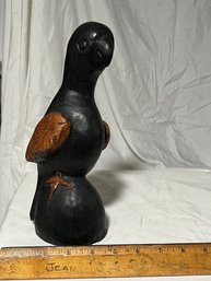 Vintage Carved Wood Bird Parrot Sculpture