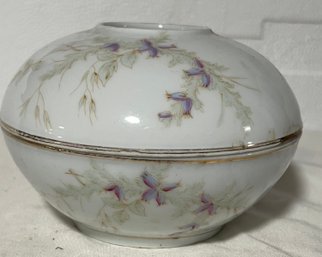 Dresdon Germany Bowl With Lid Blue Flowers
