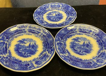 Burgess And Leigh Nonpareil Flow Blue Salad Plates 8 In